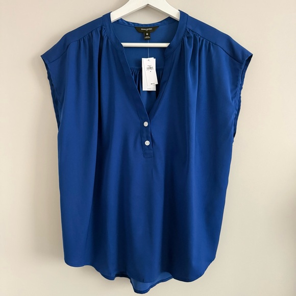 Banana Republic Button Dolman Blouse Blue Medium - Picture 2 of 9